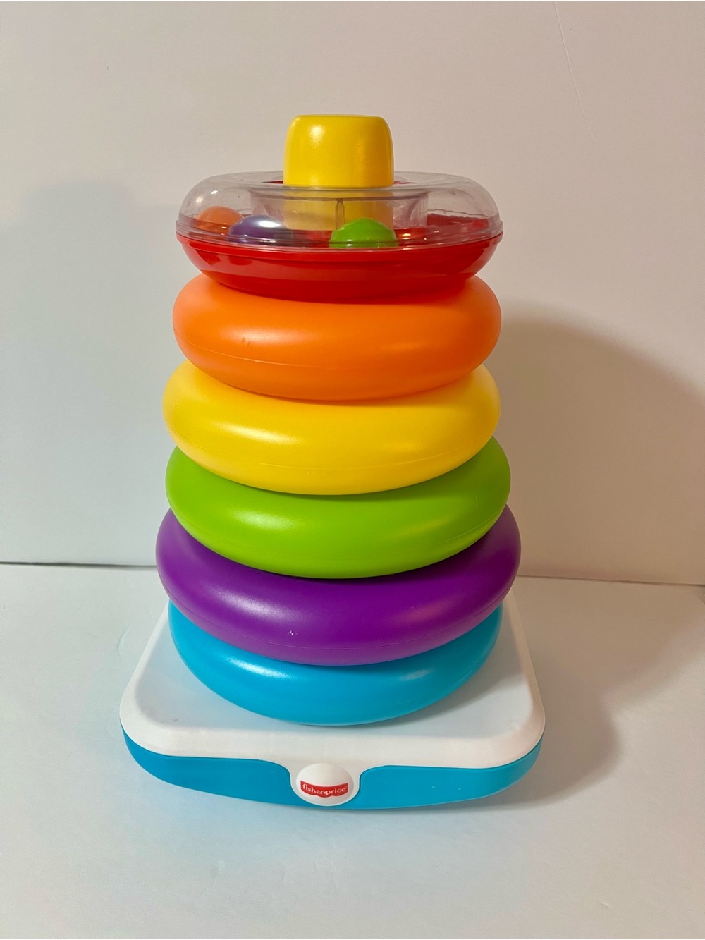 Fisher-Price Colorful Stacking Ring Tower - Rainbow. 16 inch tall
